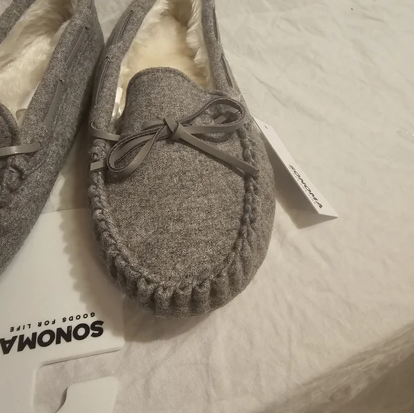 Sonoma Gray Moccasin 7/8 Women's Slippers Medium - Picture 4 of 10